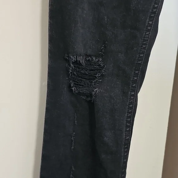Rag & Bone High Rise Skinny Jeans Distressed Knees/Raw Hem Dark Gray Siz… - Picture 5 of 13